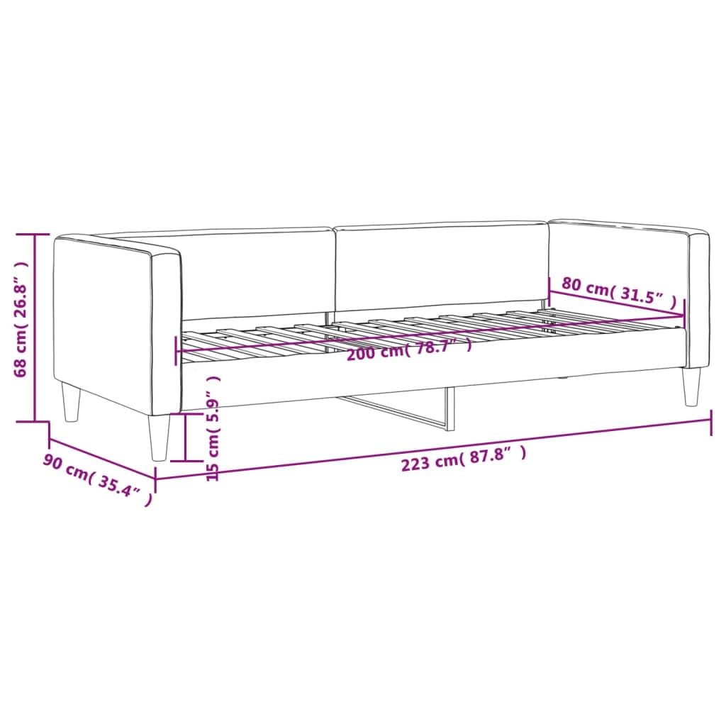 Tapicerowana 2 w 1 do salonu i sypialni Czarny 80x200 cm