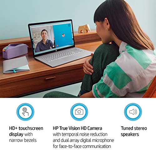 Image of HP 2023 17 Laptop, 17.3 inch HD+ Touchscreen, Intel Core i7-1355U Processor, 64GB RAM, 2TB SSD, Webcam, HDMI, Backlit Keyboard, Wi-Fi, Windows 11 Home, Silver