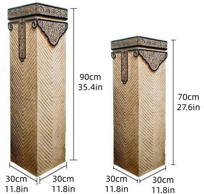 Decorative Pedestal Stand, Retro Columns and Pillars, Faux Stone Finish Plant Stand Indoor, Display Stand Use in Balcony, Outdoor, Courtyard, Garden(70cm-27.6in)