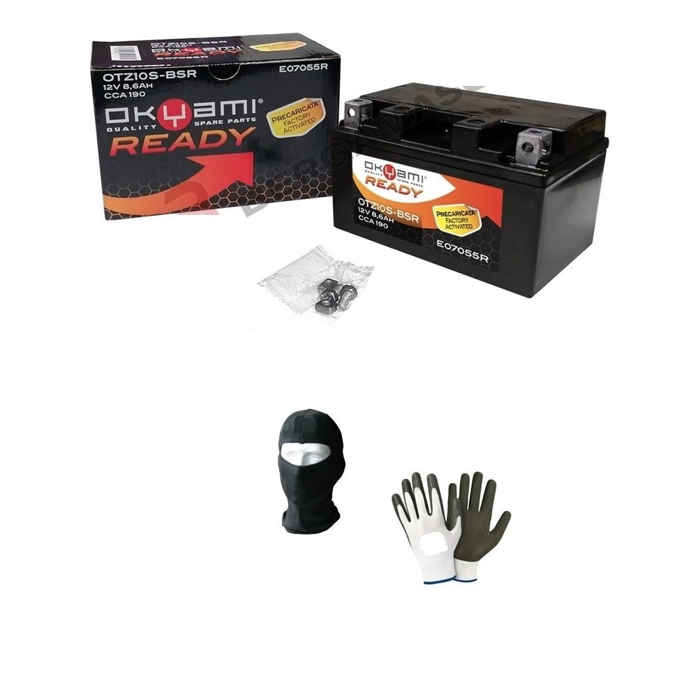 COMPATIBILE CON YAMAHA MT07 (MTN690) 700 2021-2021 BATTERIA GIA' PRONTA CARICA SIGILLATA OKYAMI OTZ10S-BSR BATTERIE ATTIVE 8,6 AH AMPERE 12 VOLT 150X87X93 MM