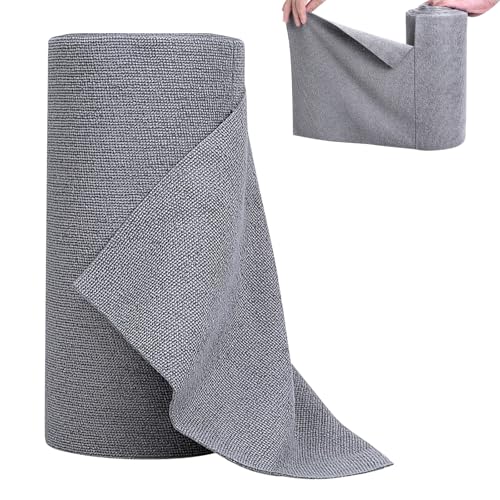 MEYAGOT 50 Unidades Paño De Limpieza De Microfibra, 30 * 30cm Paños De Limpieza En Rollo, Paños De Cocina De Microfibra, Trapos Reutilizables Y Sin Pelusas(Gris Claro)