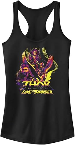 Marvel Women's Thor: Love & Thunder Thunder Character Pyramid Junior's Racerback