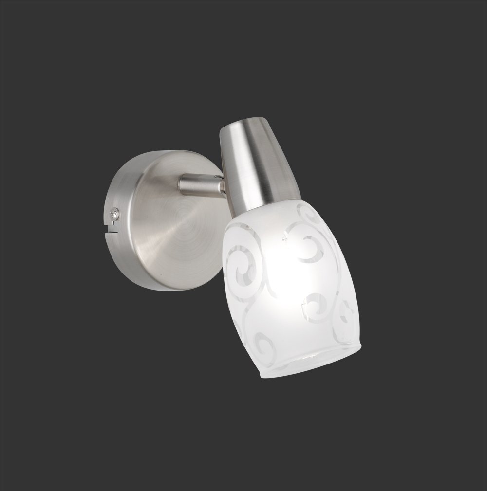 TRIO R80021007 - Foco de 1 bombilla, AR E14 28 W, metal níquel mate, IP20
