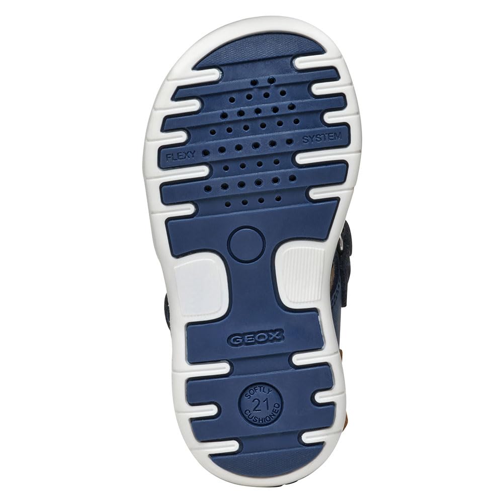Geox B SANDAL DELHI BOY A - Sandalo Baby - Jungen, Dk Navy/Dk Yellow,