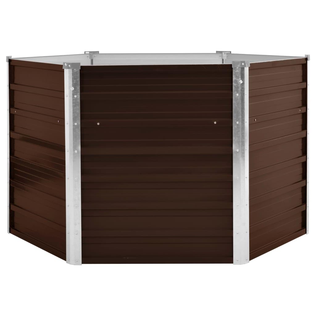 vidaXL - Heavy-Duty Galvanized Steel Garden Raised Bed in Brown - 50.8