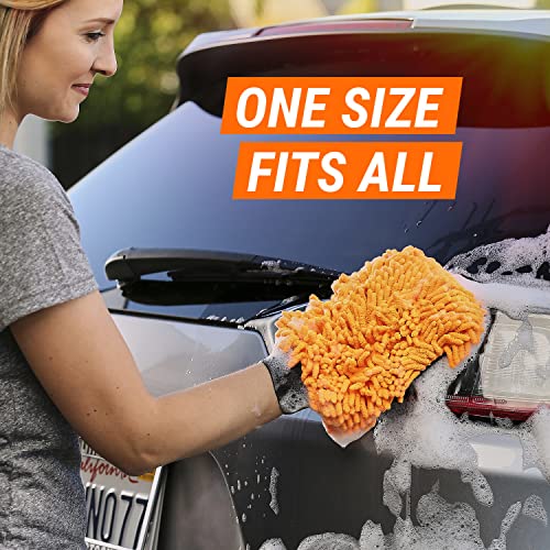 Microfiber Car Wash Mitt And Pad Set By Armor All, Machine Washable, Highly Absorbent Cleaner For Dirt And Bugs #TOP6