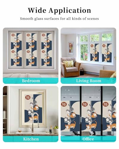 Película de privacidad para ventana con diseño gatos azules miniatura 7