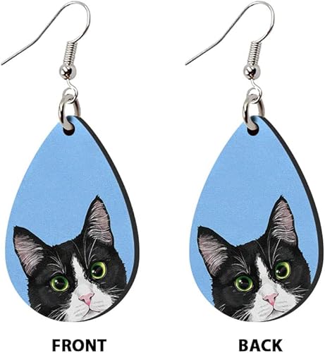 Miniatura 2 de WIRESTER 2 pares de aretes colgantes de gota de agua, accesorios de joyería de moda para niñas y mujeres, lindo animal, gato, perro, cerdo, rana,