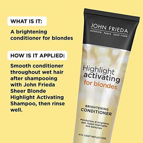 John Frieda Sheer Blonde Brightening Hair Conditioner, Helps Nourish and Activate Natural-looking Highlights, 8.45 Ounce (2 Pack)