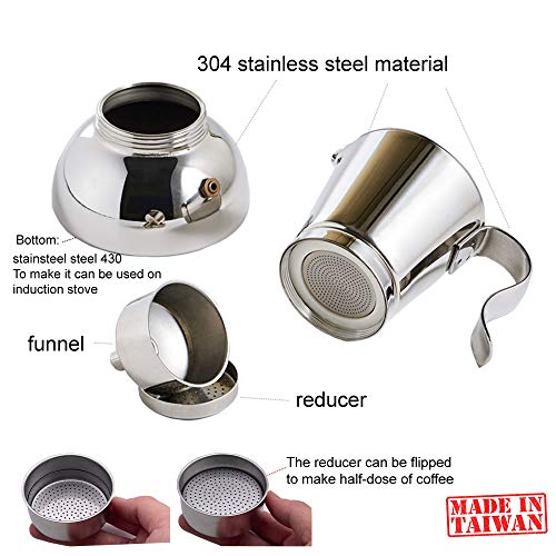 Début Stainless Steel Stovetop Espresso Maker - Italian Espresso Coffee Maker Greca Coffee Maker Moka Espresso Maker Moka Pot For 6 Espresso Cup / 10 Oz #TOP3