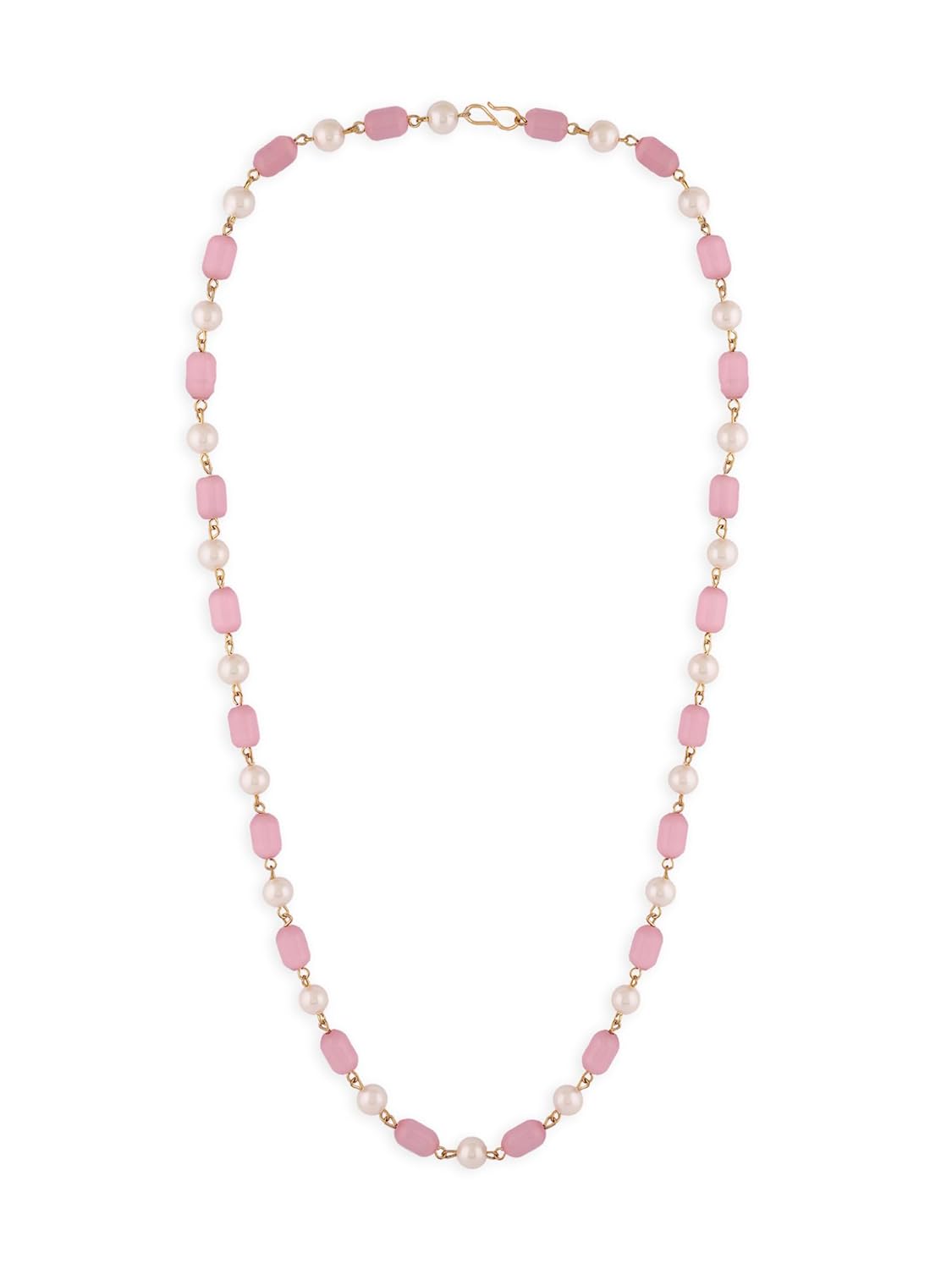 ZAVERI PEARLS Pink Cateye Pearls Beaded Embellished Indo Western Necklace For Women-ZPFK16716