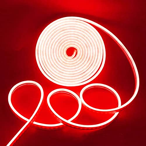 Image of DOJI 2835 SMD LED Strip Rope Light Waterproof Outdoor Flexible Light with Connector for Diwali, Christmas, Indoor and Outdoor Decoration. (5 Meter, Red)