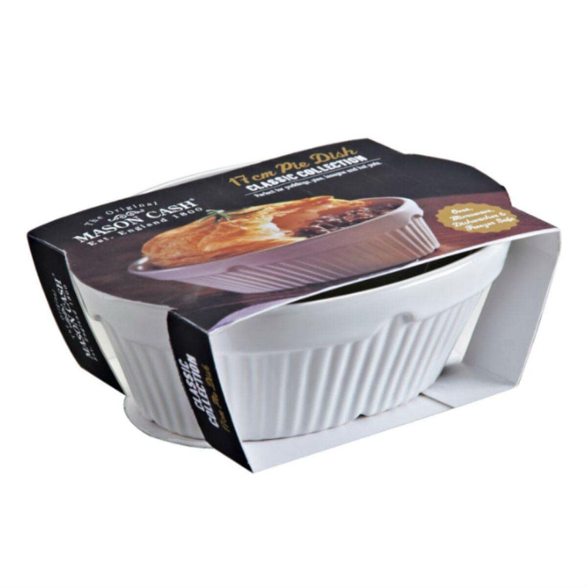 Mason Cash Classic Collection Oval Pie Dish 17cm, White, 17 x 12.5 x 6.5 cm - Image 2