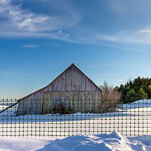 Plastic Mesh Fencing,Animal Barrier 3.3Ft*65.6Ft Snow Fence Heavy Duty Garden Fencing Reusable Mesh Netting For Garden Barrier Fences For Dog Poultry (3.2Ft*65.6Ft, Green) #TOP6