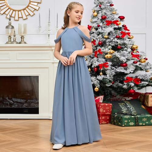 Junior Bridesmaid Dress for Girls Chiffon Off Shoulder Tween Party Dresses 2-14 Flower Girl Gowns Special Occasions2