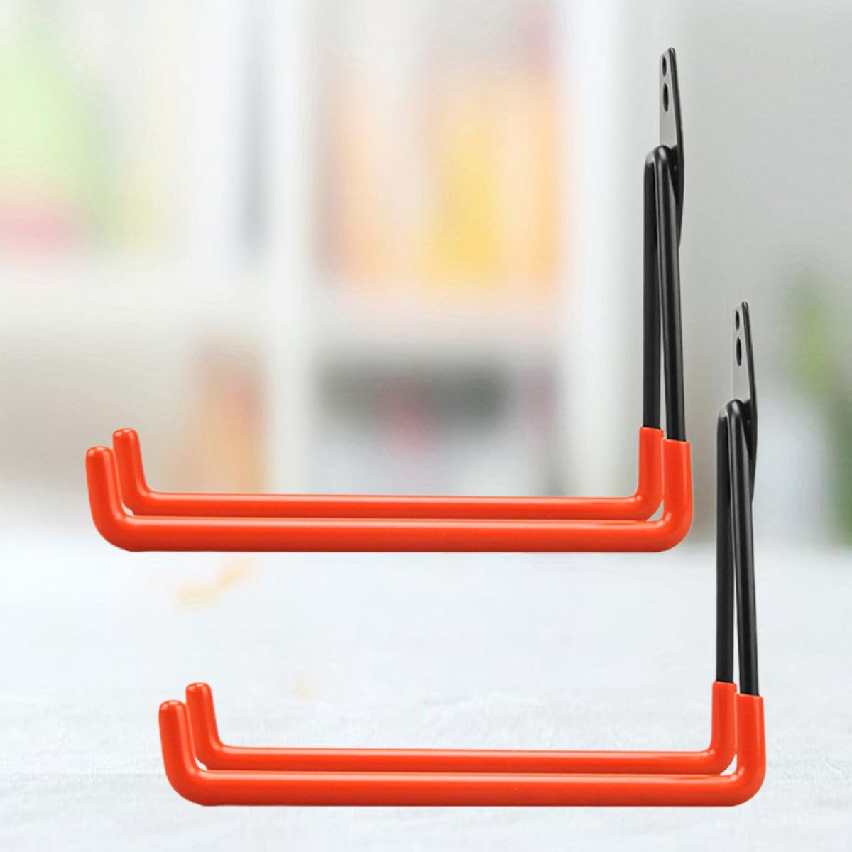 Zerodeko Lagerhaken 2 Stück aus Eisen in Orange für Garage und Balkon
