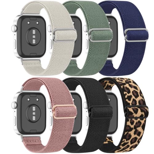 Image of 【6 PACK】 Elastic Nylon Straps for Huawei Watch Fit 3, Stretchy Adjustable Fabric Breathable Replacement Wristband 03