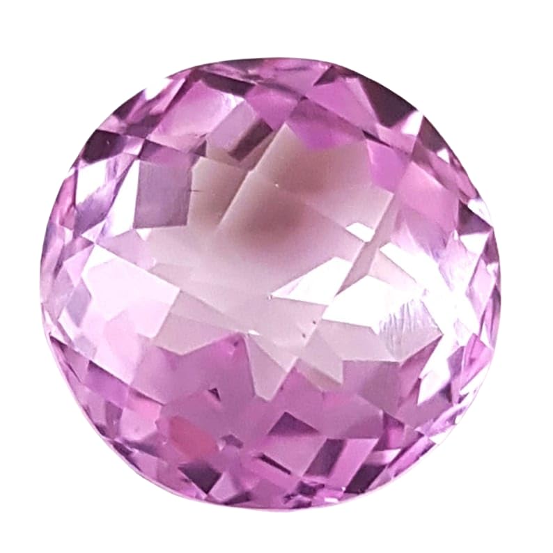 Saphir rose gemme ronde 12 mm pour création pendentif et bague DIY