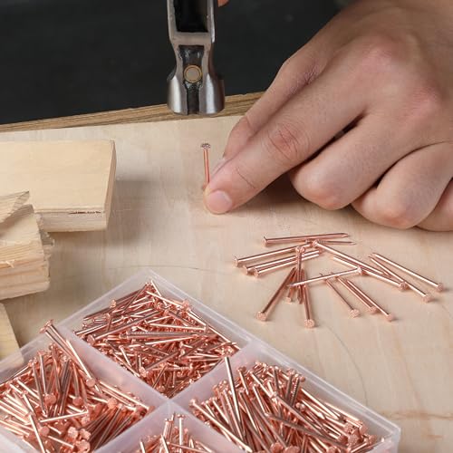 Image of Mr. Pen- Nail Assortment Kit, 600 Pcs, 4 Sizes, Rose Gold Picture Hangers