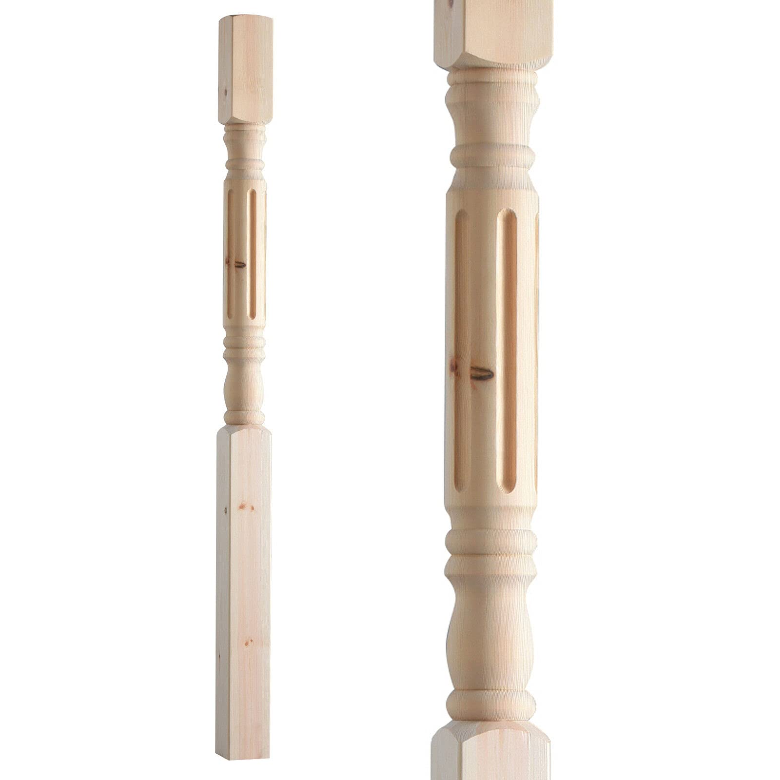 Blueprint Joinery Natural Wood 1500Mm Fluted Rolling Pin Pine Newel Post (1500Mm Half Post)