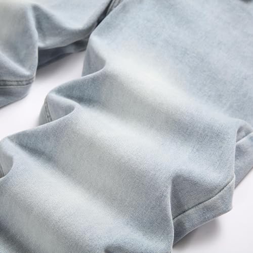 Men's Slim Fit Blue Jeans Stretch Denim Pants Classic Pocket Design Comfort Waist Mid Rise Straight2