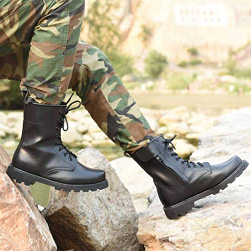 Men's Combat Boots，Outdoor Security Military Tactical Boot High-Tops Steel Head Steel Bottom Military Boots,Black B- 41/UK 7.5/US 84