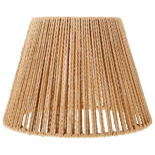 Hemobllo Kleiner Rattan Lampenschirm Gewebter Boho Lampenschirm für...