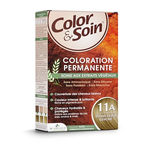 Les 3 Chênes Color & Soin 11A – Blond Sable Cendré – Coloration Permanente Cheveux Femme Sans Ammoniaque – Soin Naturel Brillance Durable – Couvre...