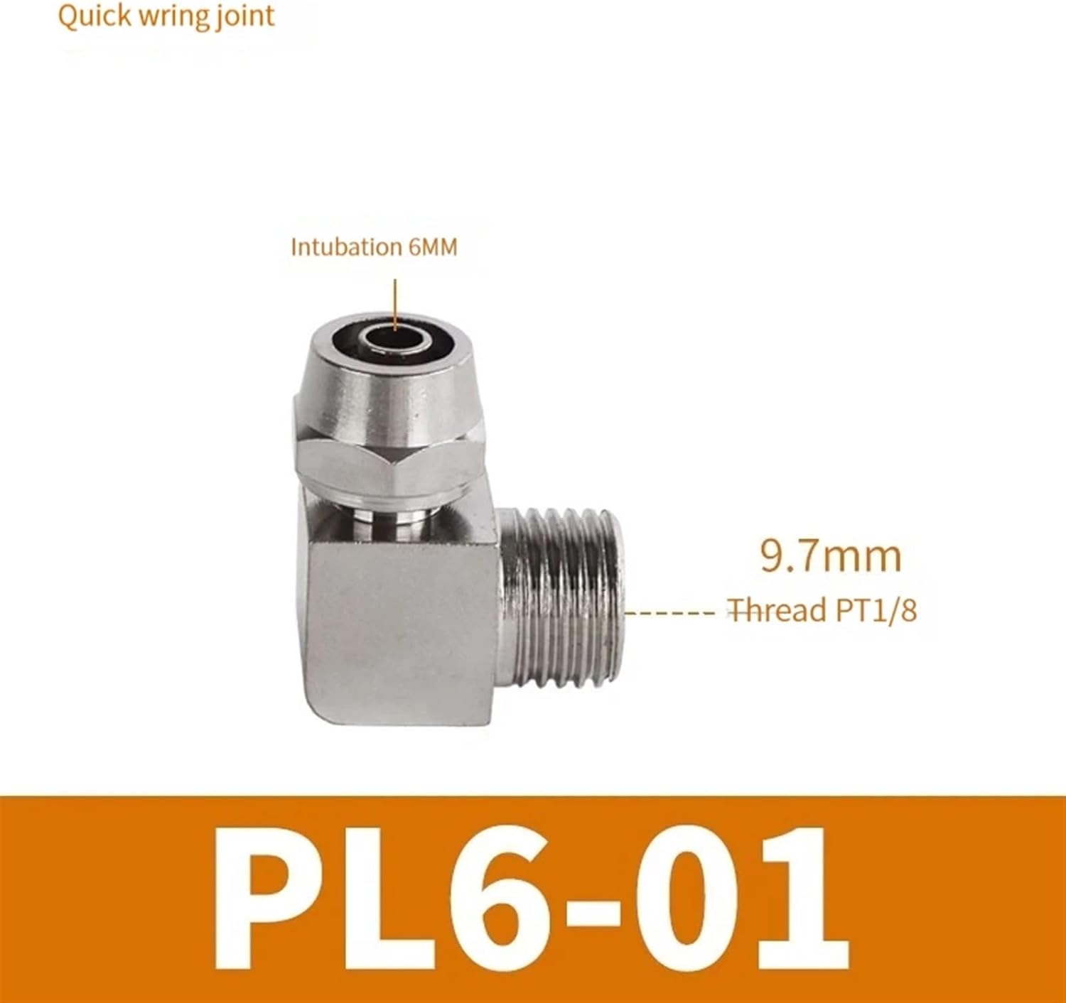 PL OD4 6 8 10 12mm Copper Pneumatic Fittings Male Thread 1/8 1/4 3/8 1/2 Trachea Quick Screw Connector Fast Twist Joint 1Pcs(PL6-01)