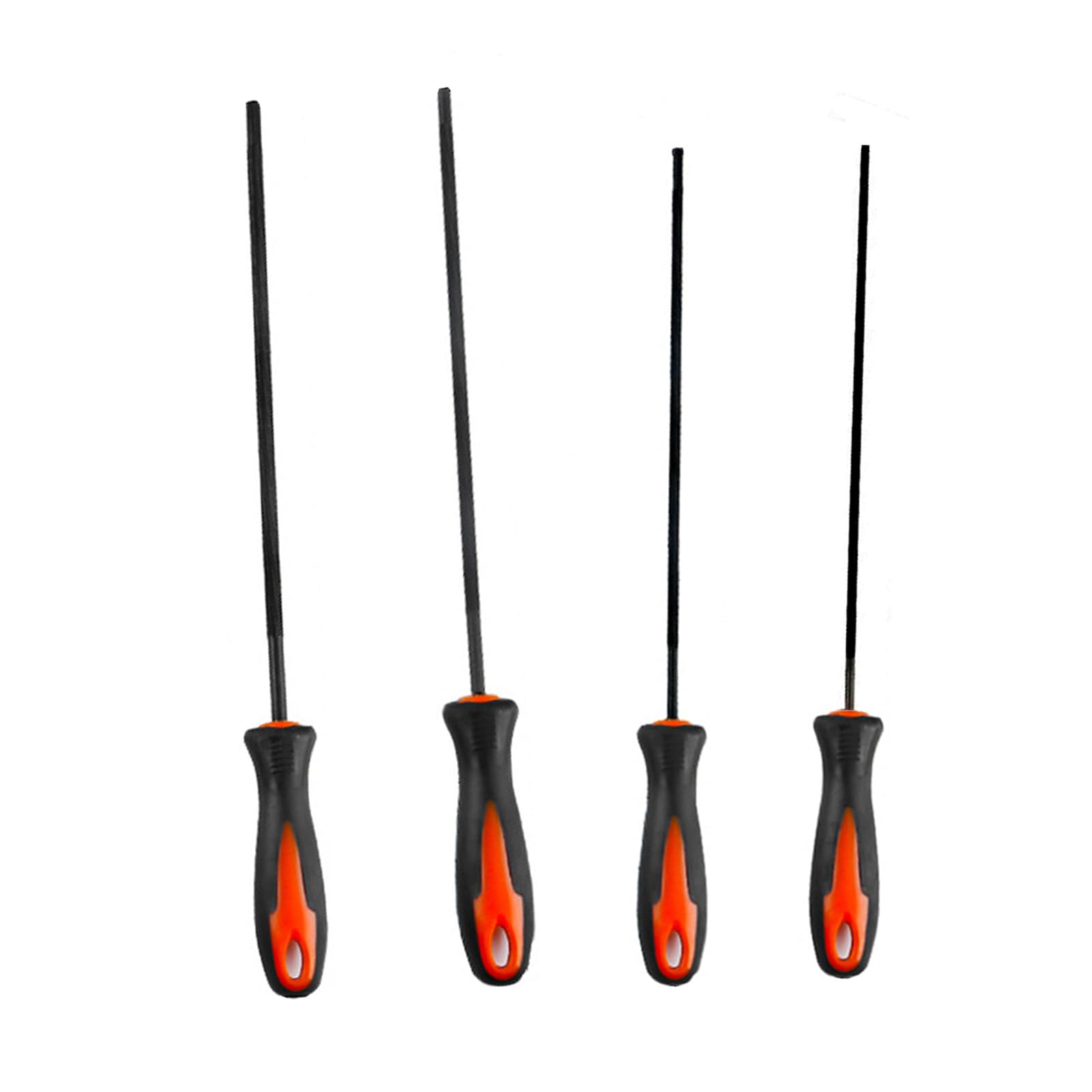 Ywluuoo 4Pc Heavy Duty Round File Set Accuracy Ground Metal Files With Storage Pouches Upgrades For Chainsaw Chain Maintenance Round Chainsaw Sharpening Files