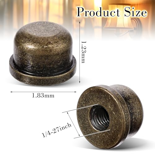 Image of Trinkrittey 4 Pcs Solid Lamp Finials Caps Tapped of Tops Bronze Solid Lamp Finials Caps Lamp Shade Screw Cap Knob Lamp Accessories for Lamp Shade Holder Lamp Harp Tops, 583753 1 IsjQVVbEU