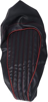 Black Motorcycle Cushion Cover, PU Leather Seat Cover Replacement for Vespa GTS 125 200 300 20132020, Nonslip Design, Sturdy and, Outstanding Fitment