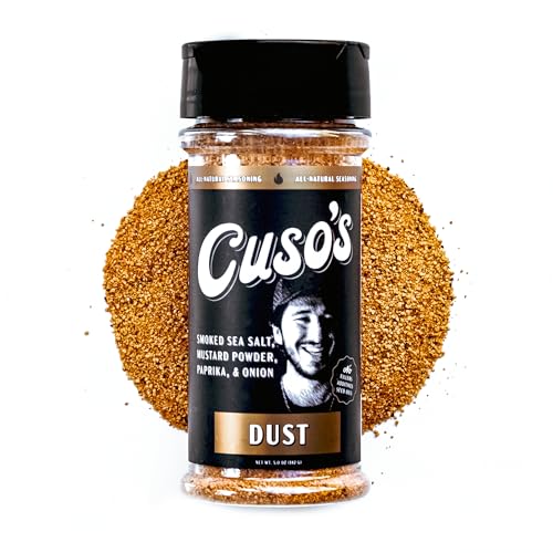Cuso's Dust BBQ Seasoning Rub - Steak Seasoning for Smoking, Grill. &amp; Marinade - Spices for Steaks, Meat, Pork, Chicken, &amp; Veggies - 1 Count BBQ Rubs - 5 oz bottle