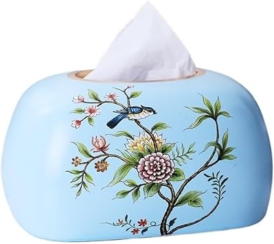 Tissue Box Cover Tissue Box Birds and Flowers Vintage Patterns for Living Room Tabletop Ceramic Napkin Holder Pumping Paperchase Dispenser