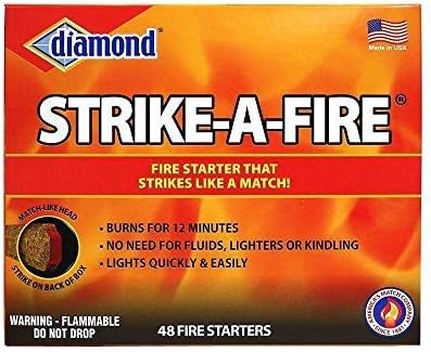 Diamond Strike a Fire Fire Starter Kit, 48 Count/Box - 2 Box Package. (Upgrade-New-Orange)