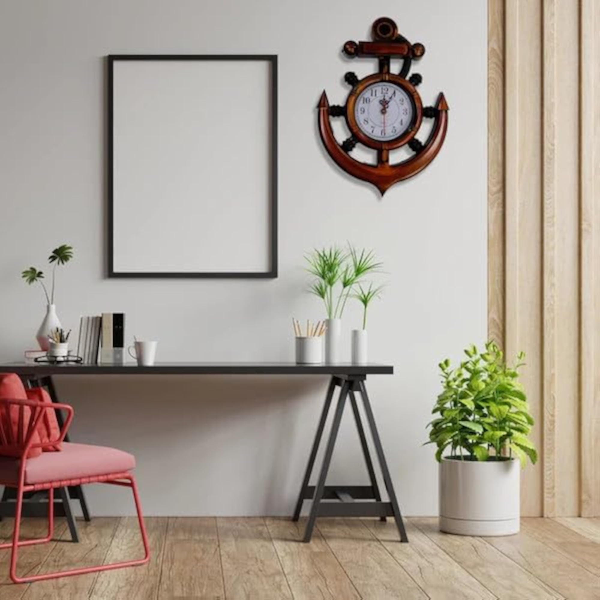 Anchor Wall Clock for Home Decor, Classic Analog Pendulum Clock