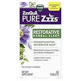 Vicks ZzzQuil Pure Zzzs Restorative Herbal Sleep Melatonin Free Plant-Based Sleep Aid Valerian Root Hops & Passion Flower for Adults 60 Count