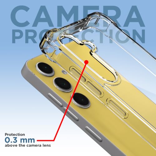 Image of Outlouders Back Cover for Samsung Galaxy S24 FE 5G Clear Transparent PC + TPU Bumper Case with Raised Edges for Shockproof Protection (Transparent)