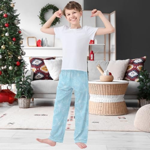 Boy's Pants White Scallop Shell Blue Jogger Pants Elastic Waist Long Bottoms Trousers with Pockets 6-14 Years2