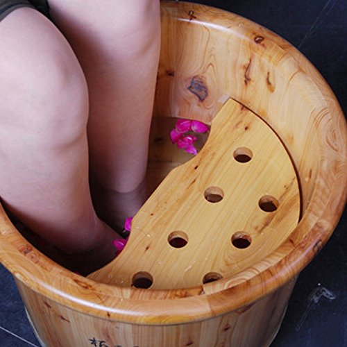 Baño de pies en madera de cedro para masaje y spa miniatura 4