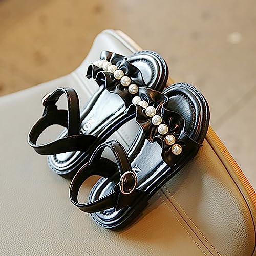 Toddler Kids Girls Pearl Ruffle Hook Buckle Flat Sandals Soft Bottom Open Toe Beach Birthday Low Heel Shoes3