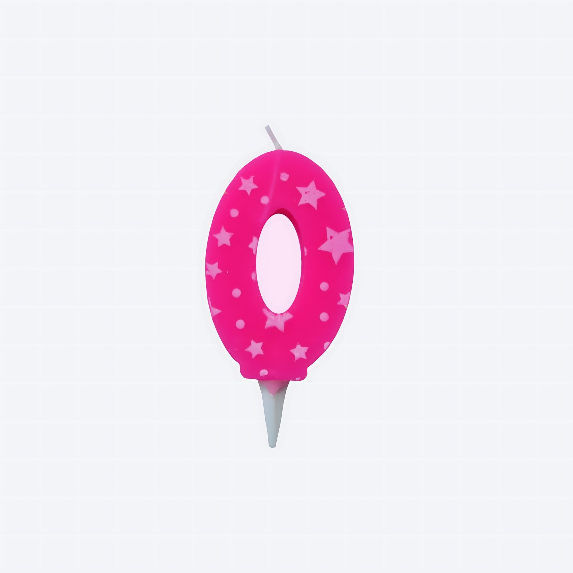 Juzfun Birthday Number Candles 0 for Cake Decoration Topper Anniversary Party Celebration Star Pink Colour Size : 4.3 x 6.3 CM