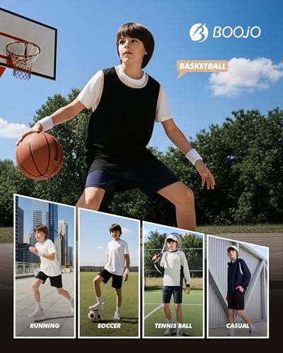5 Pack Athletic Basketball Boys Shorts - Black Quick Dry Kids Youth Teen Shorts with Pockets for Soccer Running - Image 6
