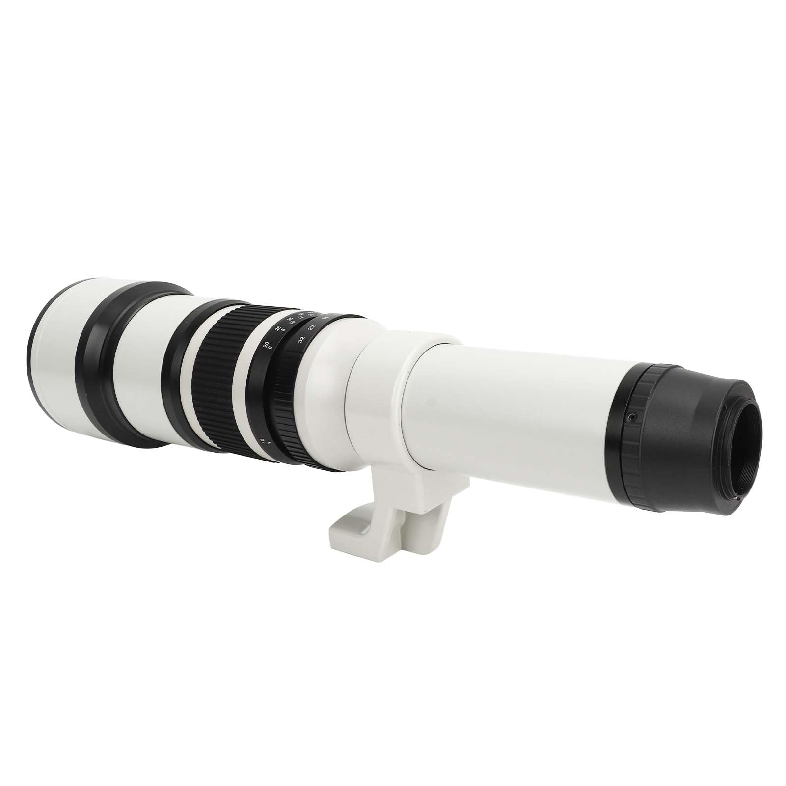 Ręczny Teleobiektyw 500 Mm F6,3, Bardzo Długi Obiektyw Zmiennoogniskowy 500 Mm F6,3 z Pierścieniem Adaptera do Fotografii Dzikiej Przyrody Ptaków (Biały)