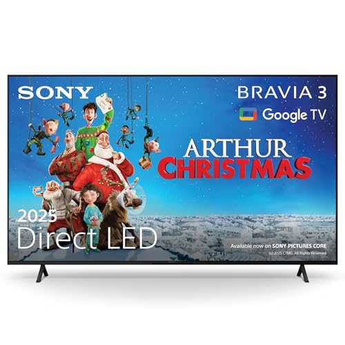 Sony BRAVIA 3 – Direct LED, X-Balanced Speaker, Dolby Vision/Atmos, IMAX Enhanced, Google TV (2025), Google Cast, Apple AirPlay 2, Eco Dashboard 2, Game Menu 2 – 43-inch