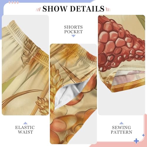 Autumn Harvest Pumpkin Boys Long Pants Soft Trousers Elastic Waist Kids Lounge Bottoms with Pockets S-XL4