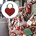Jiozermi 4 Pcs Red Padlocks Key Lock with Key, Mini Love Heart Head Luggage Locks, Modern Fashion Style