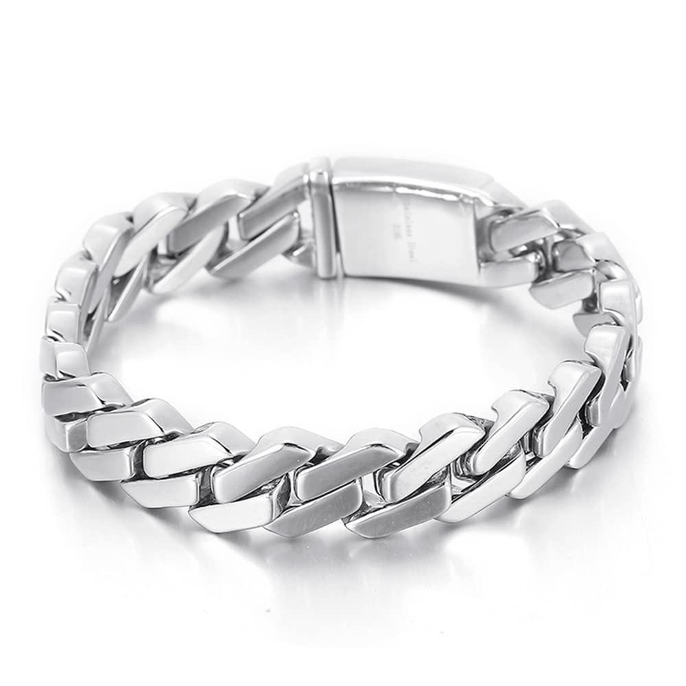 Amazon.com: Qiaonitu 13/14MM Polished Stainless Steel Men