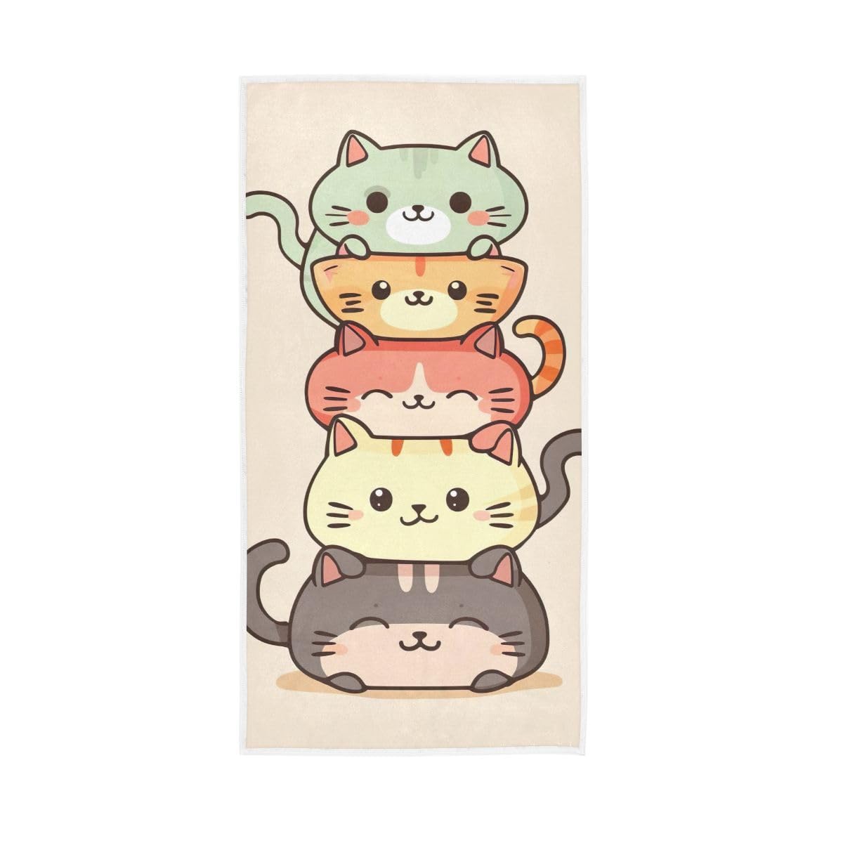 LSRCPD Cute Drawing of Cats Hand Towel, Hand Towels for Bathroom 15 x 30 Inches, Decorative Towels