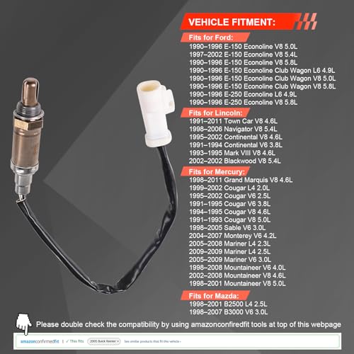 Sensor de Oxígeno 2 Piezas Compatible Ford y Lincoln miniatura 3